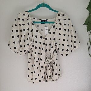GAP Black and White Polka Dot Blouse